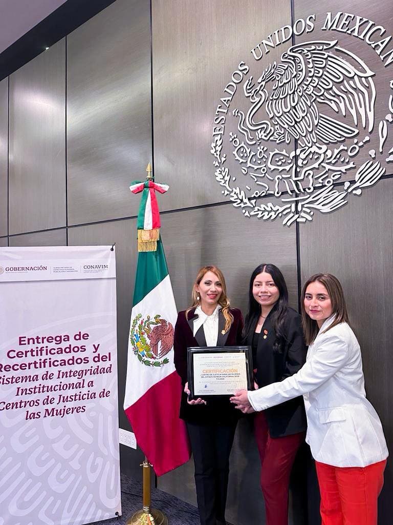 CERTIFICA GOBIERNO DE MÉXICO AL CENTRO DE JUSTICIA PARA LAS MUJERES DE BAJA CALIFORNIA