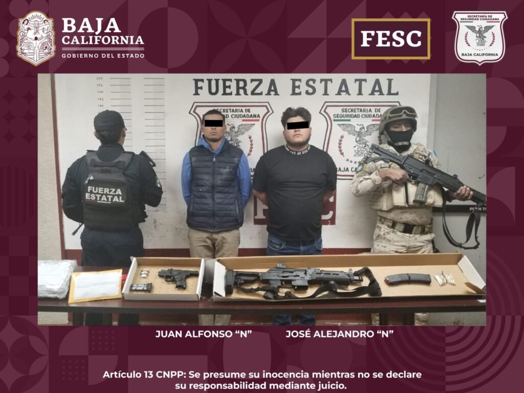 DETIENEN FUERZA ESTATAL Y SEDENA A HOMBRES EN POSESIÓN DE ARMAS Y VEHÍCULO CON REPORTE DE ROBO