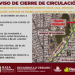 ANUNCIA SIDURT CIERRE TEMPORAL SOBRE RÍO NUEVO DE PONIENTE A ORIENTE HACIA CALZADA ANÁHUAC