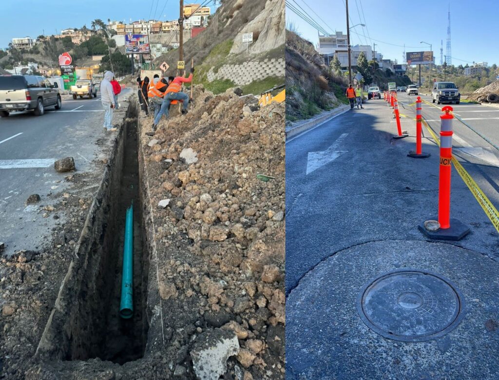 ATIENDE CESPT REHABILITACIÓN DE TUBERÍA SANITARIA EN EL BULEVAR FUNDADORES DE TIJUANA