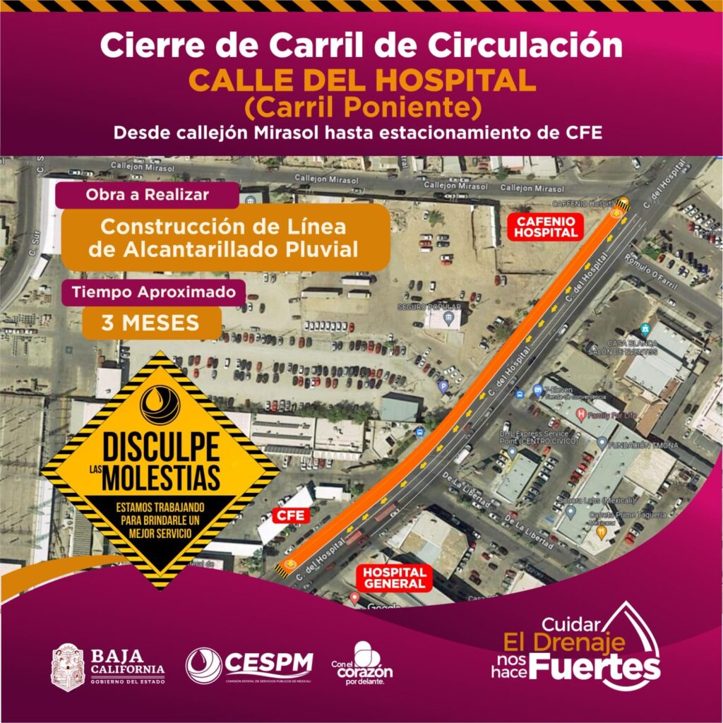 INICIARÁ CESPM OBRA DE DRENAJE PLUVIAL EN EL CENTRO CÍVICO DE MEXICALI