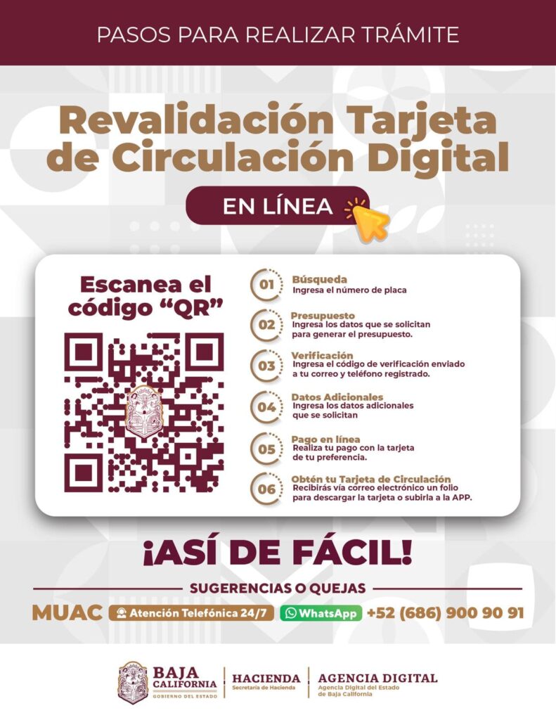 INVITA GOBIERNO DEL ESTADO A REVALIDAR TARJETA DE CIRCULACIÓN EN LÍNEA