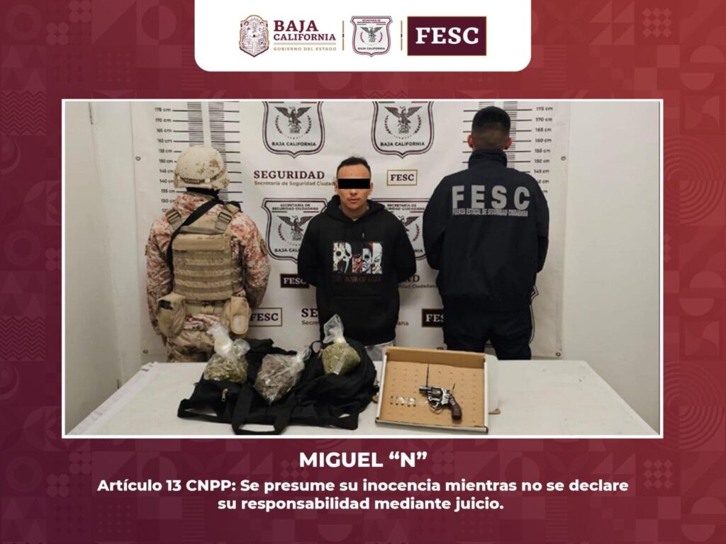 ASEGURAN FUERZA ESTATAL Y SEDENA ARMA Y MÁS DE 6 KG DE MARIHUANA; HAY UNA PERSONA DETENIDA