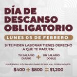 ESTE LUNES 5 DE FEBRERO SE PAGA AL TRIPLE: STPS