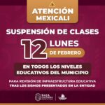 COMO MEDIDA PREVENTIVA ANTE SISMOS, ANUNCIA MARINA DEL PILAR SUSPENSIÓN DE CLASES ESTE LUNES 12 DE FEBRERO EN MEXICALI