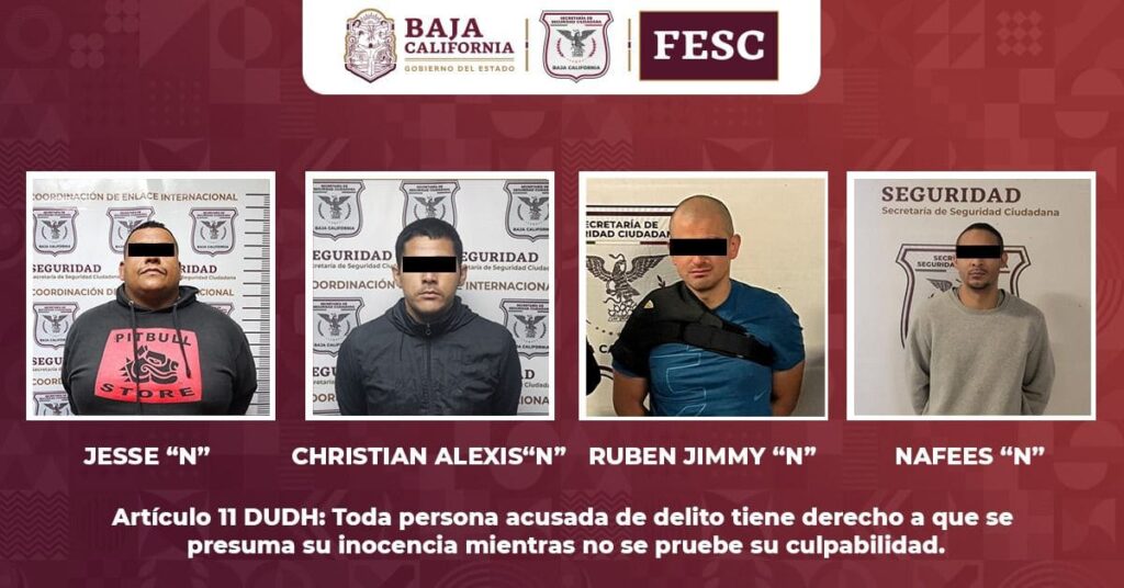 CAPTURA FESC A CUATRO PRÓFUGOS DE LA JUSTICIA DE ESTADOS UNIDOS