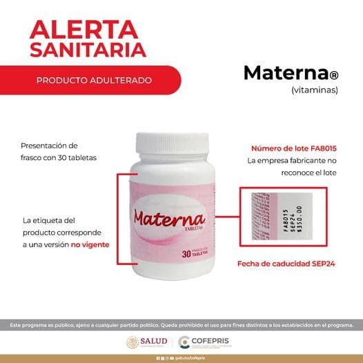 INTESIFICA COEPRIS BC VIGILANCIA SANITARIA PARA PREVENIR VENTA DE VITAMINAS MATERNAS ADULTERADAS