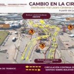 ANUNCIA SIDURT NUEVO CAMBIO DE CIRCULACIÓN EN OBRA DEL DISTRIBUIDOR VIAL LÁZARO CÁRDENAS Y VENUSTIANO CARRANZA