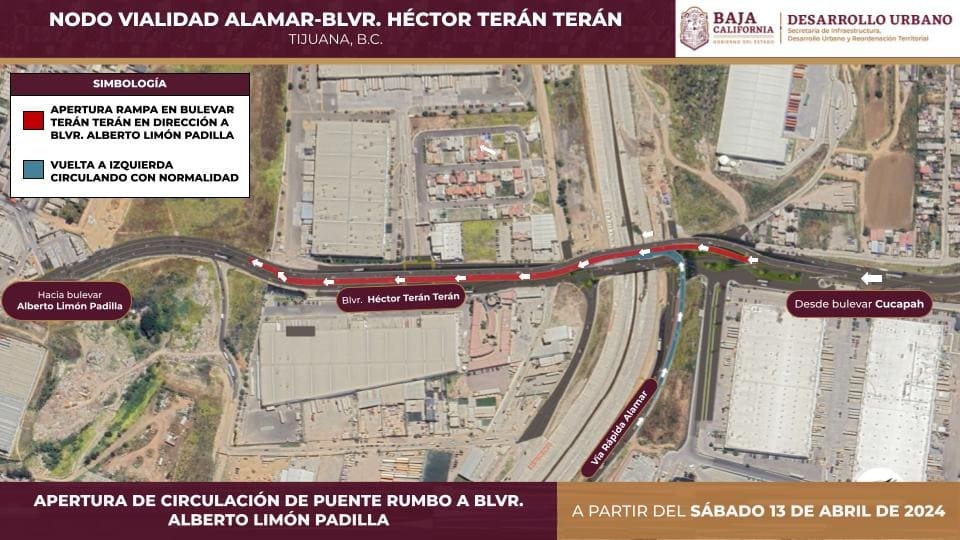 ANUNCIA SIDURT APERTURA DE SEGUNDA ETAPA DEL NODO ALAMAR EN TIJUANA