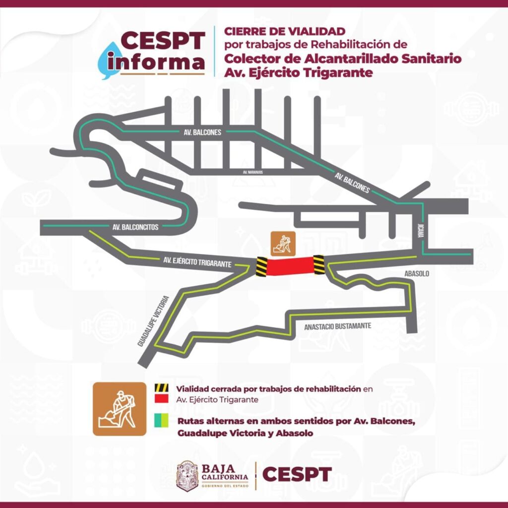 CONTINÚA CESPT TRABAJOS DE REHABILITACIÓN DE SUBCOLECTOR EN AVENIDA EJÉRCITO TRIGARANTE