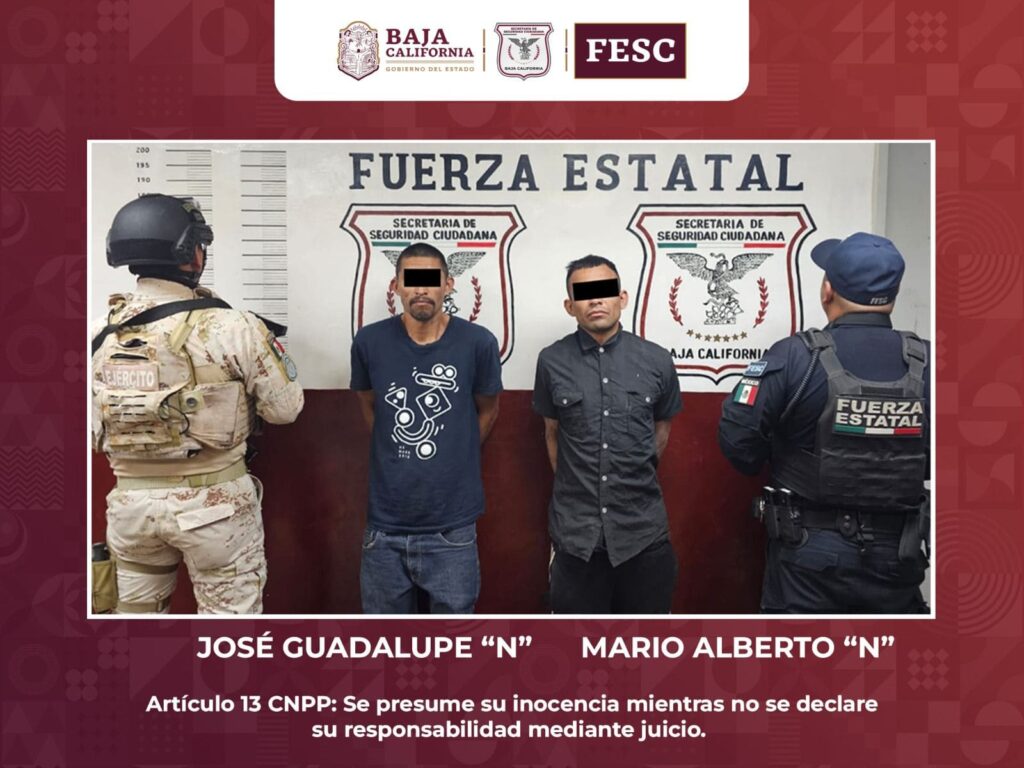 DETIENE FUERZA ESTATAL A PRESUNTOS LADRONES DE VEHÍCULO EN MEXICALI