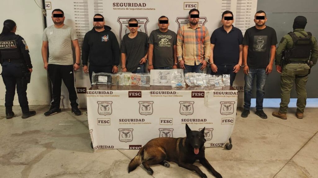 FUERZA ESTATAL, SSCPM Y AEI DETIENEN A 7 PERSONAS ASEGURÁNDOLES ARMA, CARTUCHOS Y DROGA