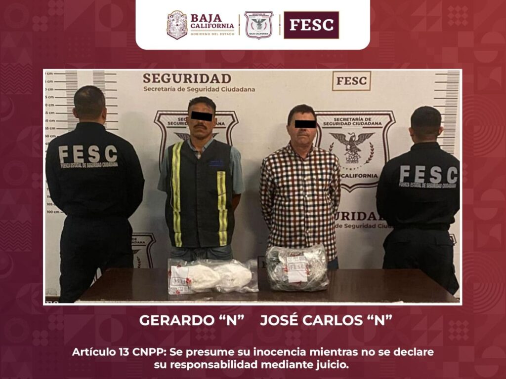 ASEGURA FUERZA ESTATAL FENTANILO Y METANFETAMINA; HAY DOS DETENIDOS