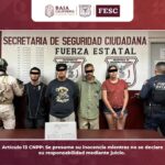 FUERZA ESTATAL Y SEDENA DETIENEN A TRES HOMBRES Y UNA MUJER, ASEGURANDO UN ARMA DE FUEGO