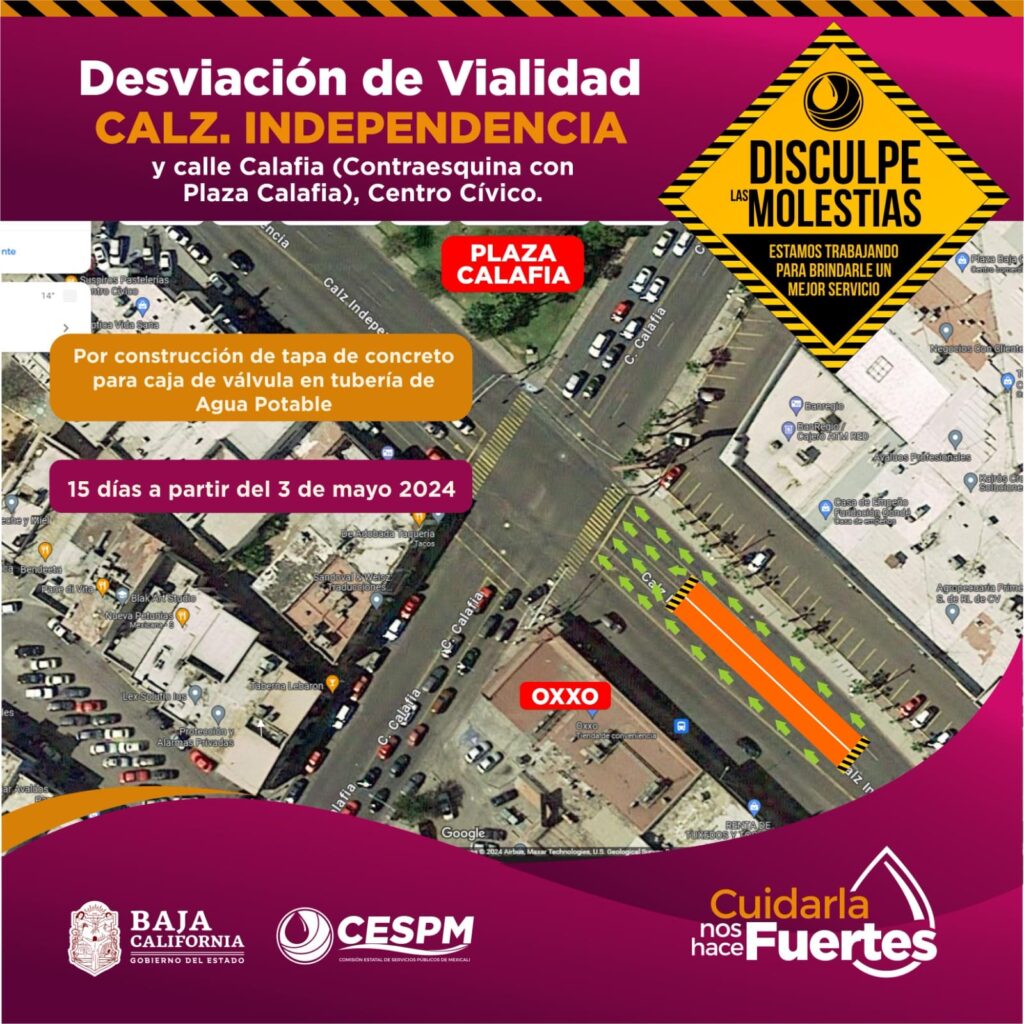 INICIARÁ CESPM TRABAJOS DE REPOSICIÓN DE CAJA DE VÁLVULAS EN CENTRO CÍVICO DE MEXICALI