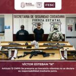 ASEGURAN FESC Y SEDENA ARSENAL DE ARMAS DE FUEGO Y DETIENEN A UN HOMBRE EN TECATE